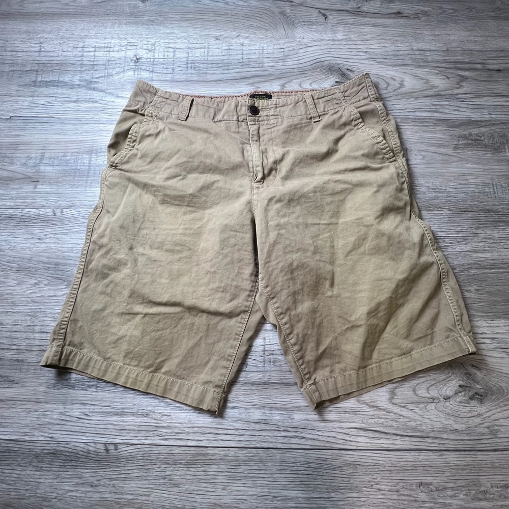 Lucky Brand Chino Shorts Mens 33 Tan Type L-54C Khaki Cotton‎ Utility Casual